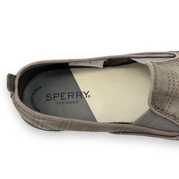 Sperry Top Sider Sailor Twin Gore Grey Perforated Slip On Sneaker Women’s Size 8 - Picture 8 of 12